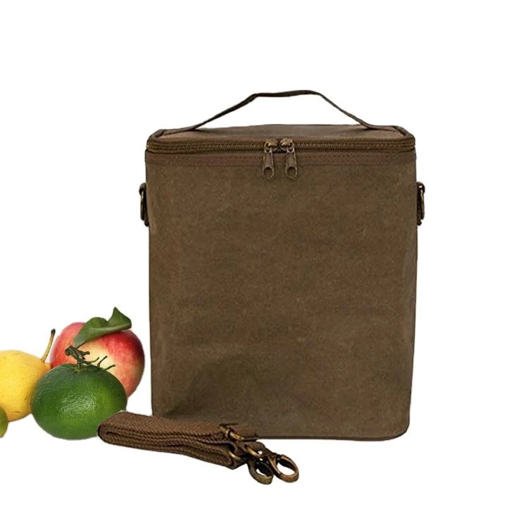 Wasbare Kraft Papieren Lunchtas