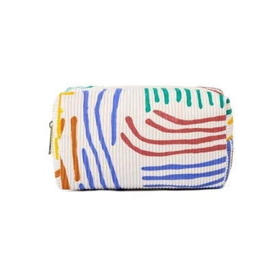 Draagbare schattige gestreept corduroy make-uptas